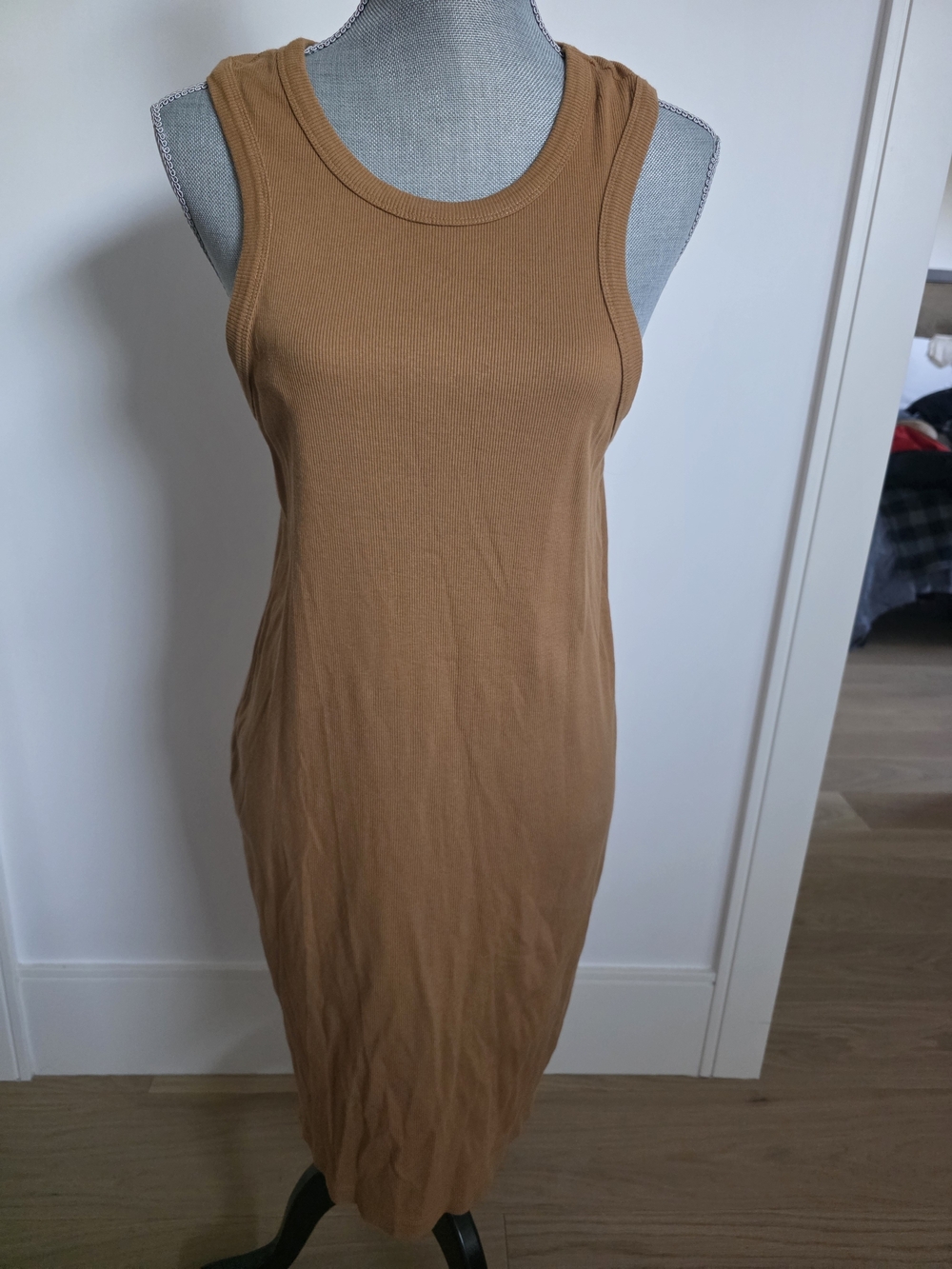 New Noisy May Caramel Ribbed Tank Midi Dress Size L/XL